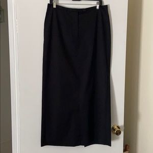 Faconnable Black Long Straight Skirt